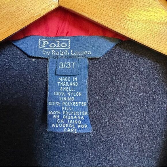 Polo by Ralph Lauren Red & Navy Blue Zip Front Jacket Optional Hood toddler 3T - Picture 8 of 15